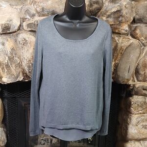 The Limited Women’s Gray Layered Long Sleeve Top